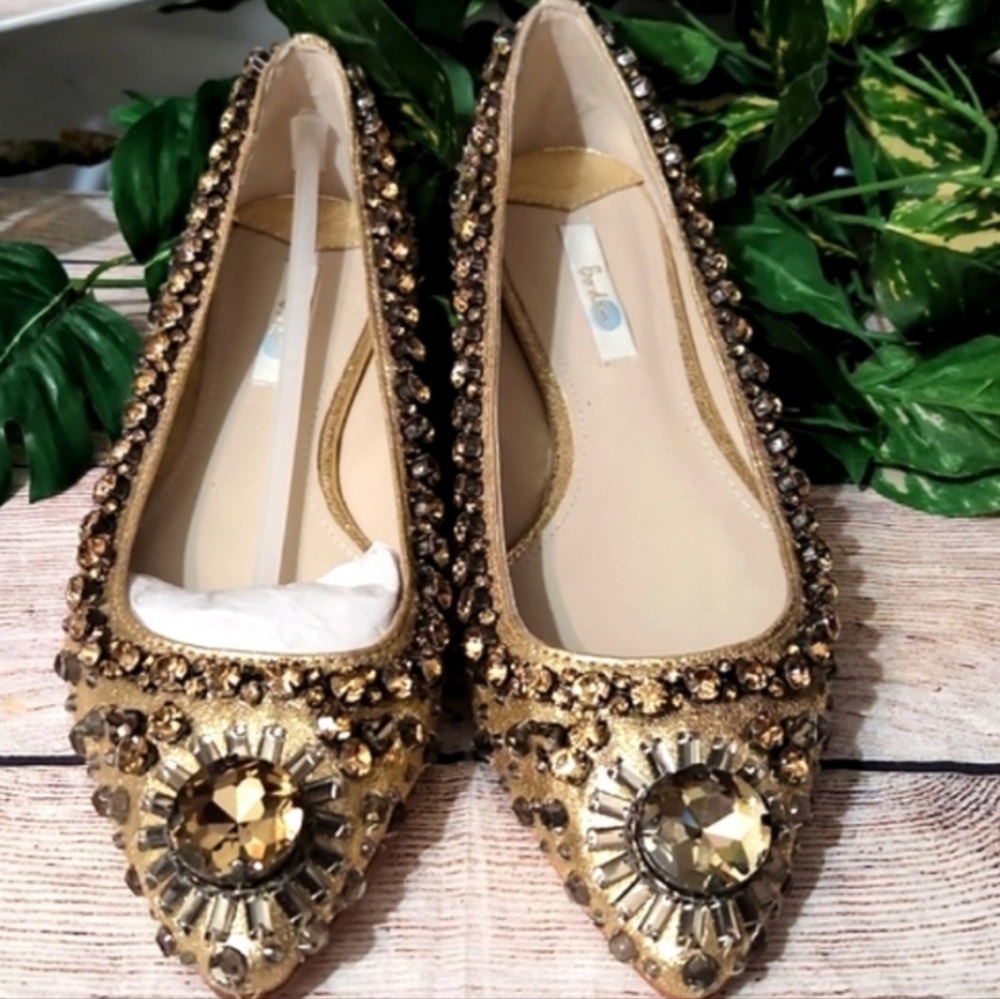 Boden Gold Crystal Flats